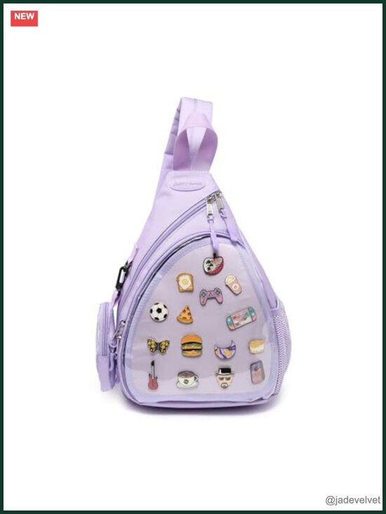 Kawaii Pin Display Chest Pack Single Shoulder Bag Hiking Daypack with Ita Insert main image 5